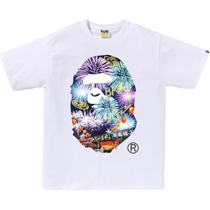 BAPE Fireworks Ape Head Tee White (Japan Exclusive)