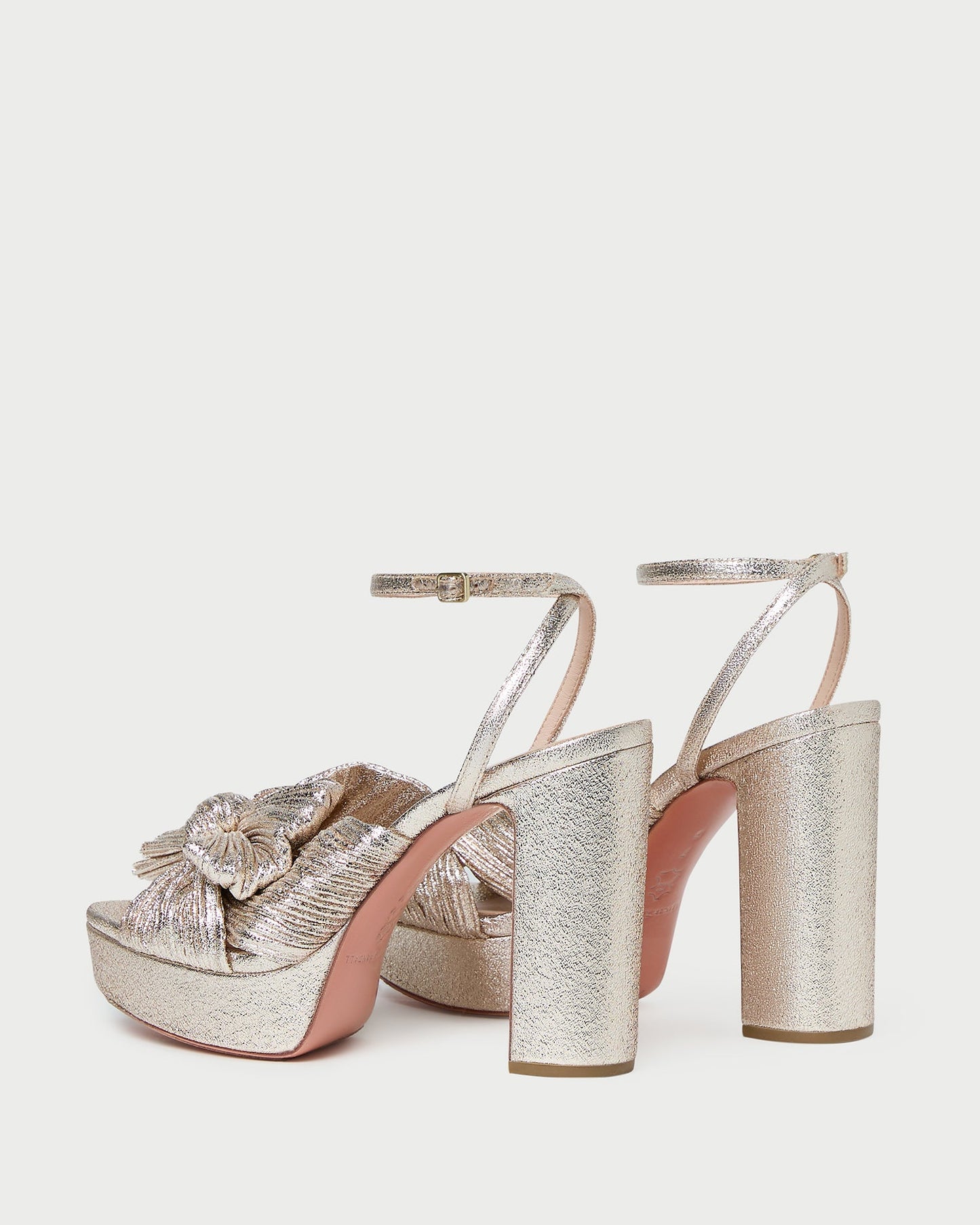 Natalia Champagne Platform Bow Heel