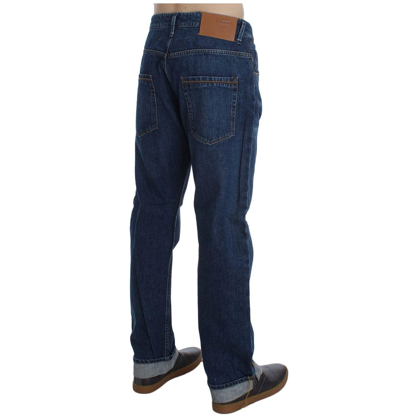 Acht Blue Wash Cotton Baggy Loose Fit Jeans