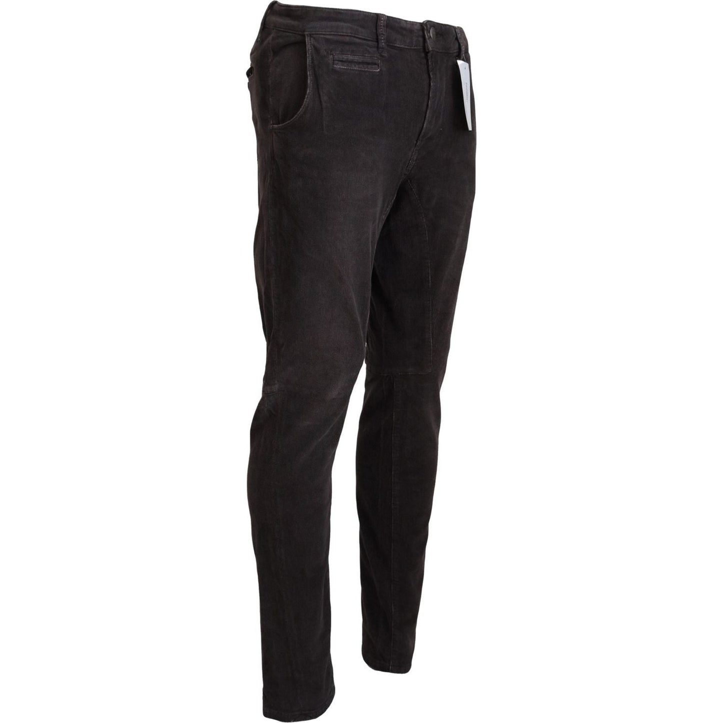 Acht Brown Cotton Straight Fit Men Casual Pants