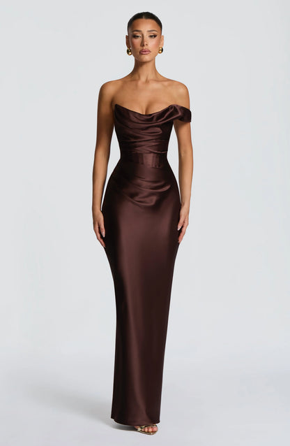 Thalassa Maxi Dress - Plum Brown