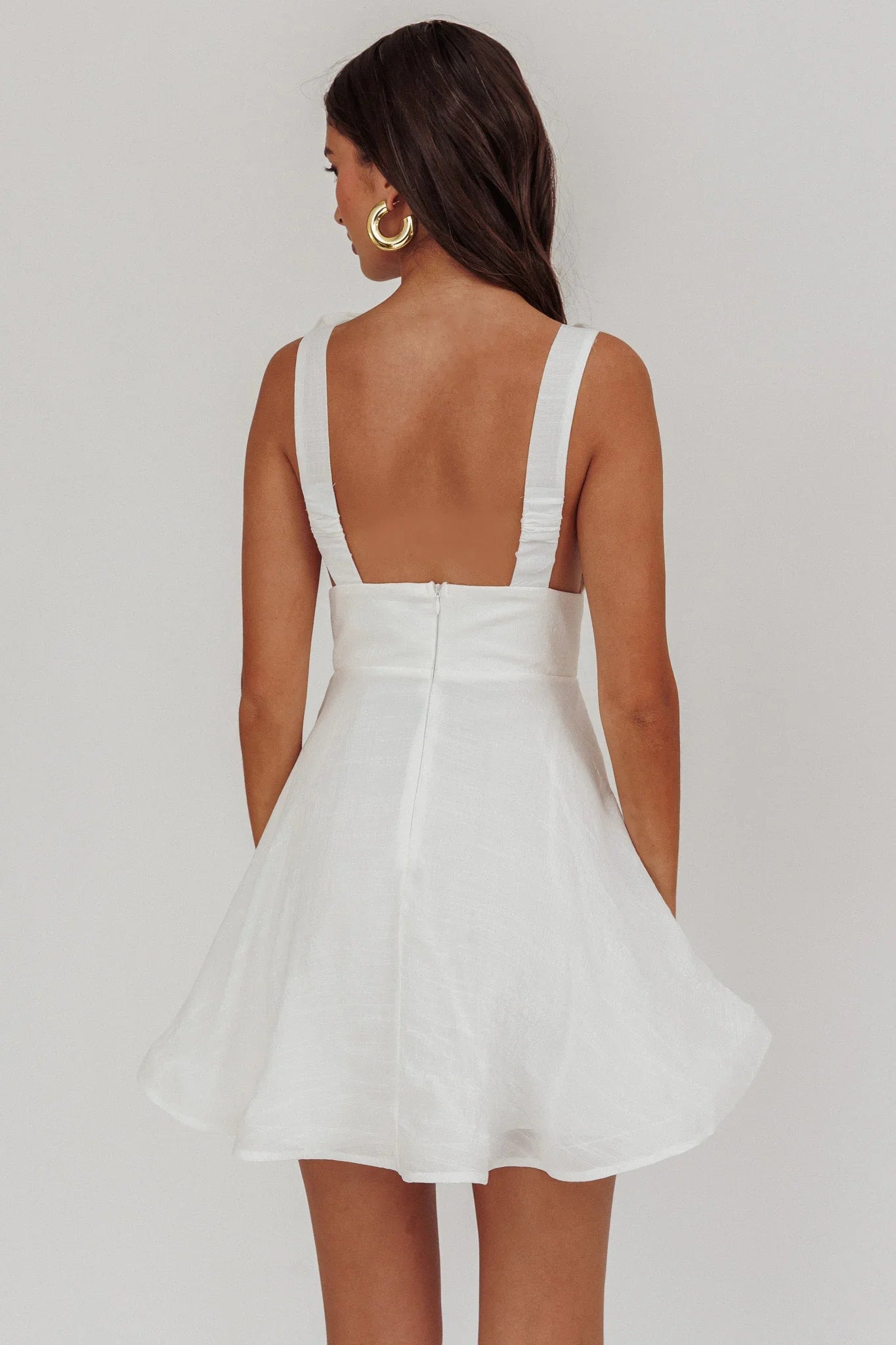 Kalinda Detachable Rose Mini Dress White