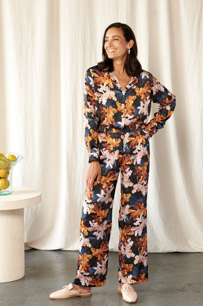 Cassia Print Long Sleeve Collared Shirt