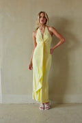 Cecelia Halter Draped Maxi Dress