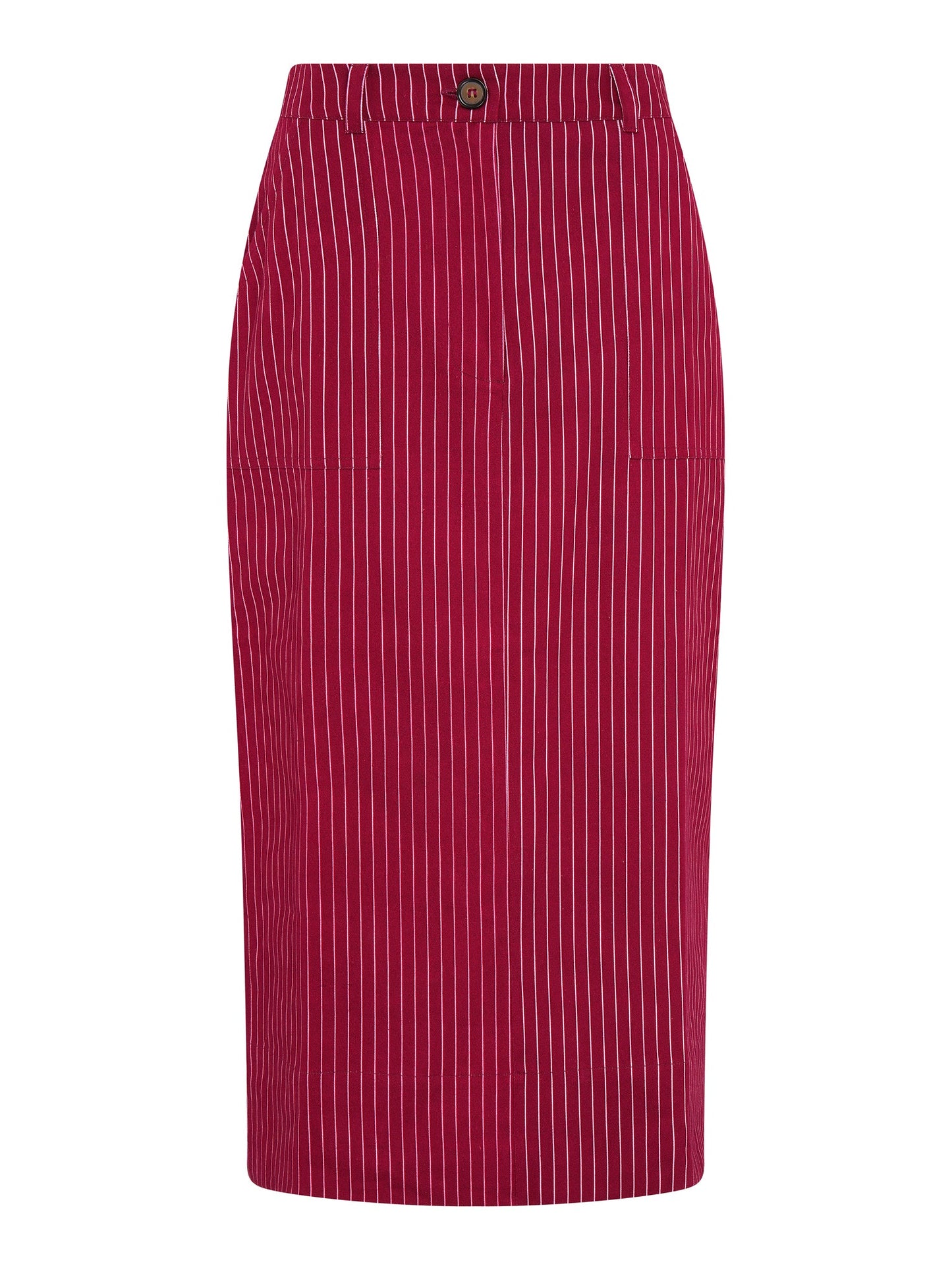 Kelsey Skirt in Burgundy Pin Stripe