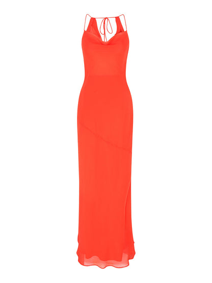 Koko Chiffon Dress in Orange