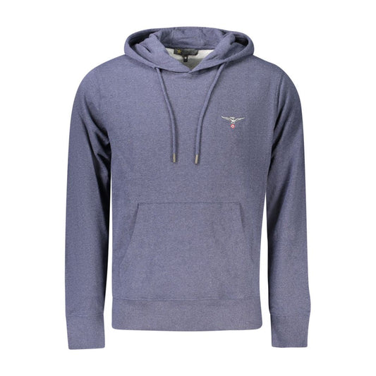 Accademia Militare Blue Recycled Cotton Men's Hooded Sweatshirt
