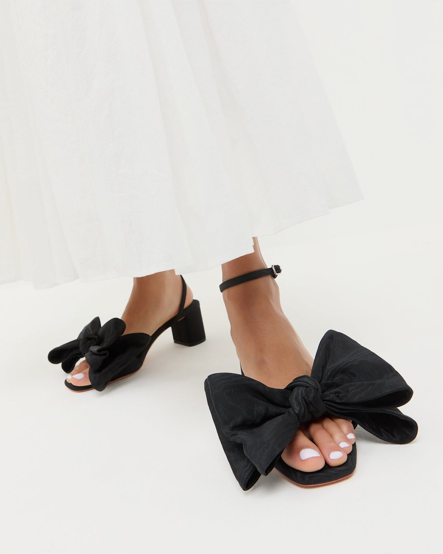 Carmen Black Moiré Bow Sandal