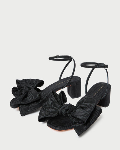 Carmen Black Moiré Bow Sandal