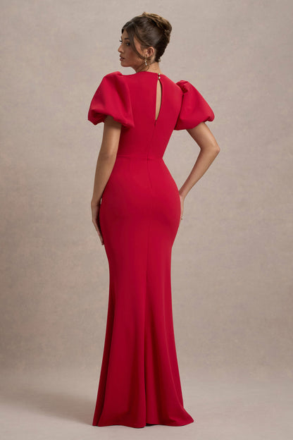Love Letters | Red Puff-Sleeve Maxi Dress
