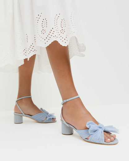 Dahlia Blue Pleated Bow Heel