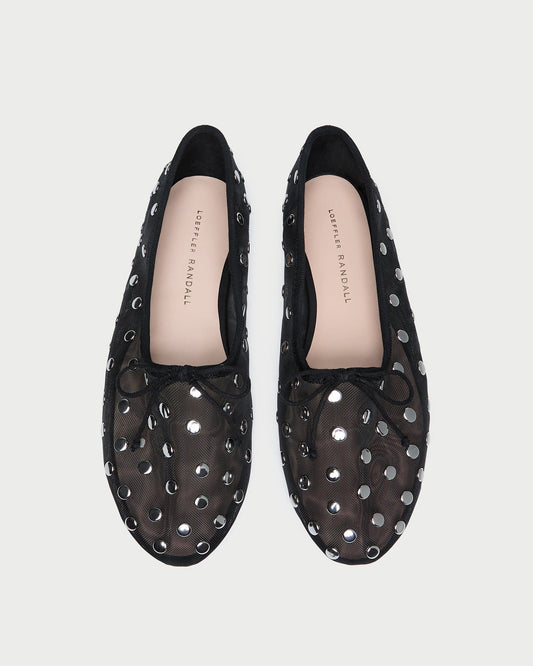 Landon Black/Silver Mesh Ballet Flat