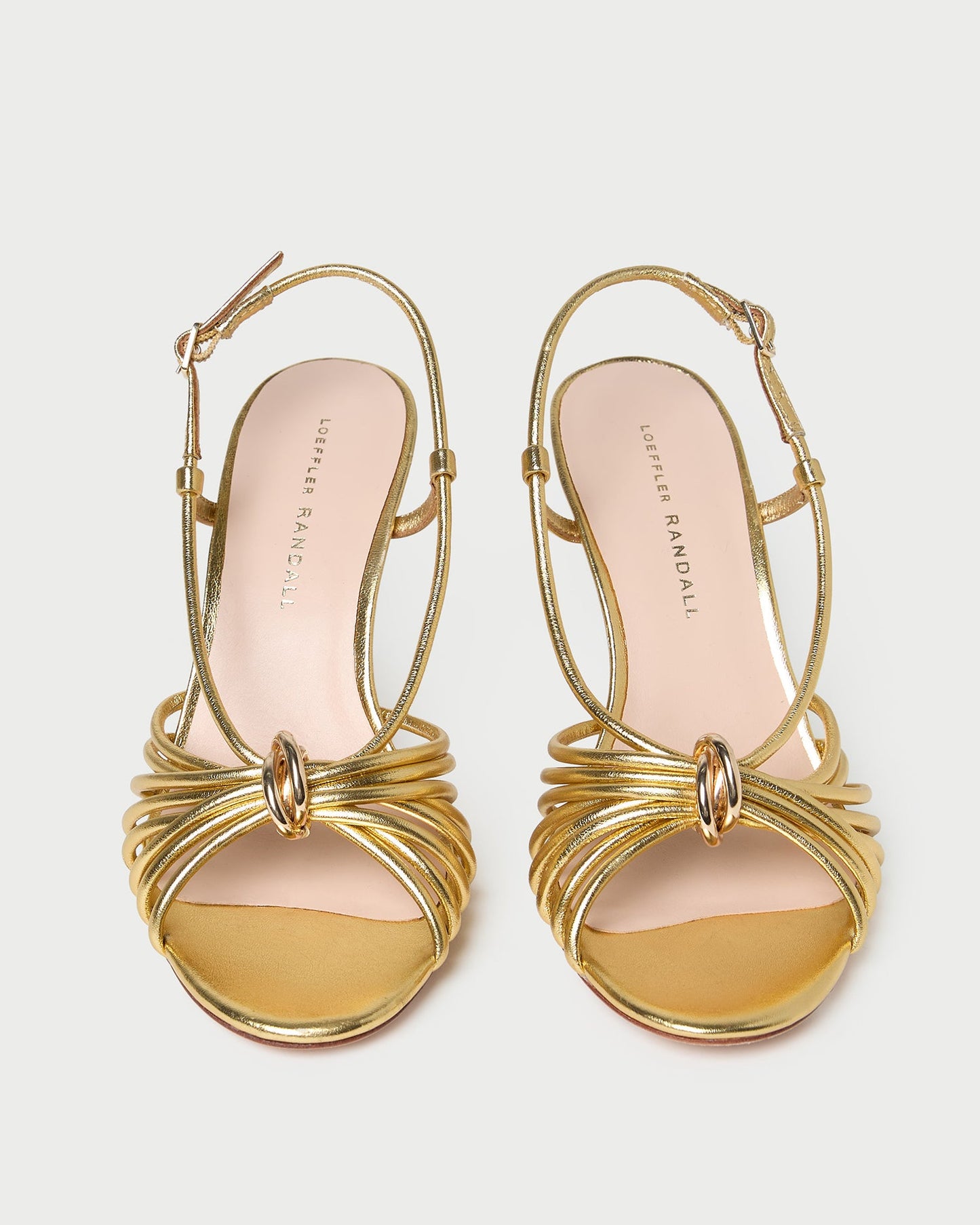 Mareka Gold Leather Heeled Sandal