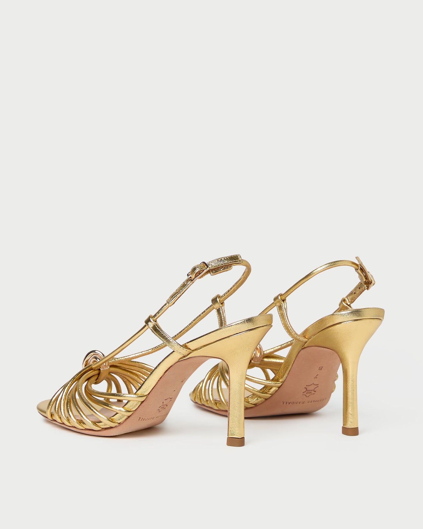 Mareka Gold Leather Heeled Sandal