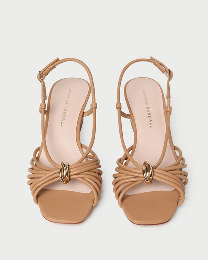 Minna Dune Leather Heeled Sandal