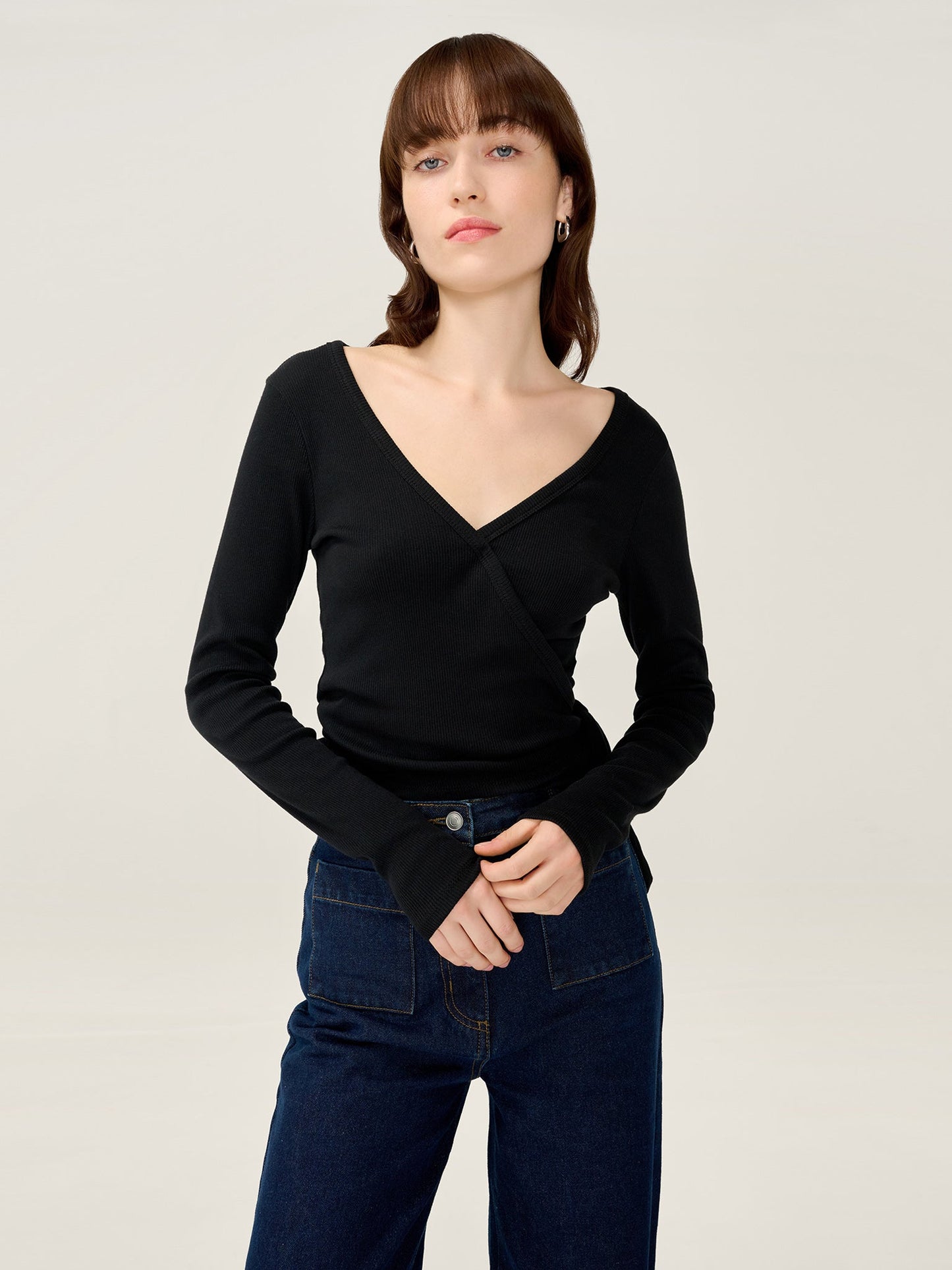 Napeta Ballet Wrap Top in Black