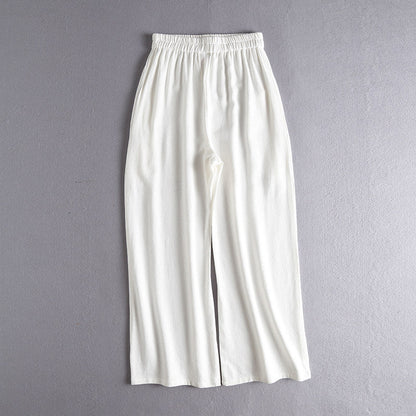 Ji Jian 极简 Minimalist Unisex Pure Cotton & Hemp Wide Straight Leg Pants