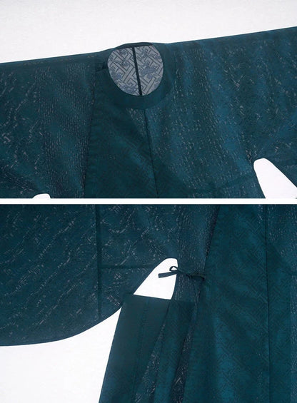 Qu Shui 曲水 Curved Water Ming Dynasty Men's Yuanlingpao Round Collar Robe
