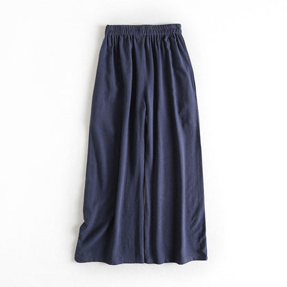 Ji Jian 极简 Minimalist Unisex Pure Cotton & Hemp Wide Straight Leg Pants