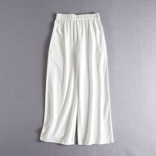 Ji Jian 极简 Minimalist Unisex Pure Cotton & Hemp Wide Straight Leg Pants