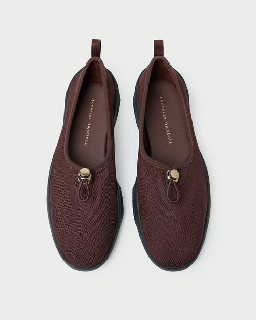 Raina Dark Brown Mesh Flat