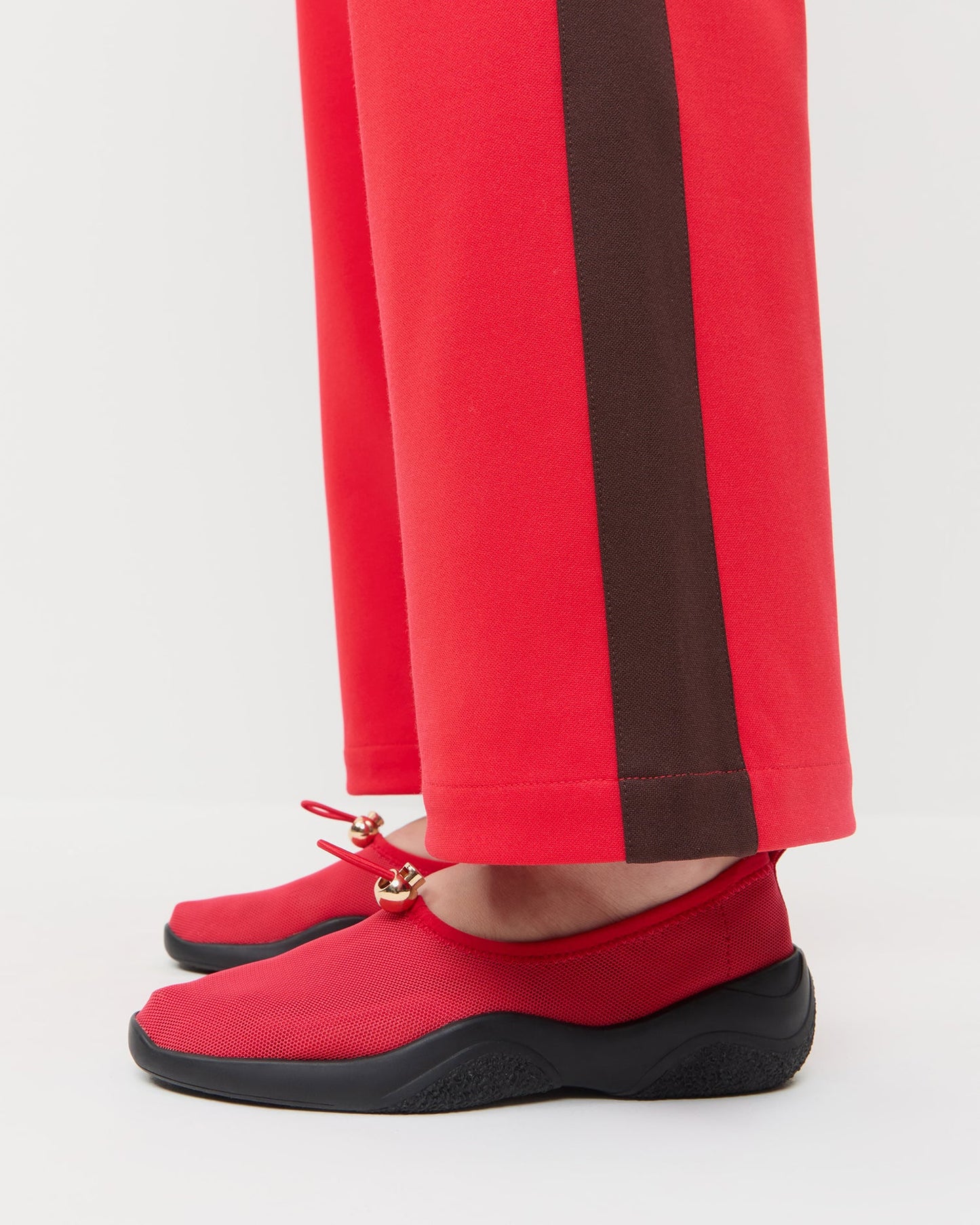 Raina Red Mesh Flat