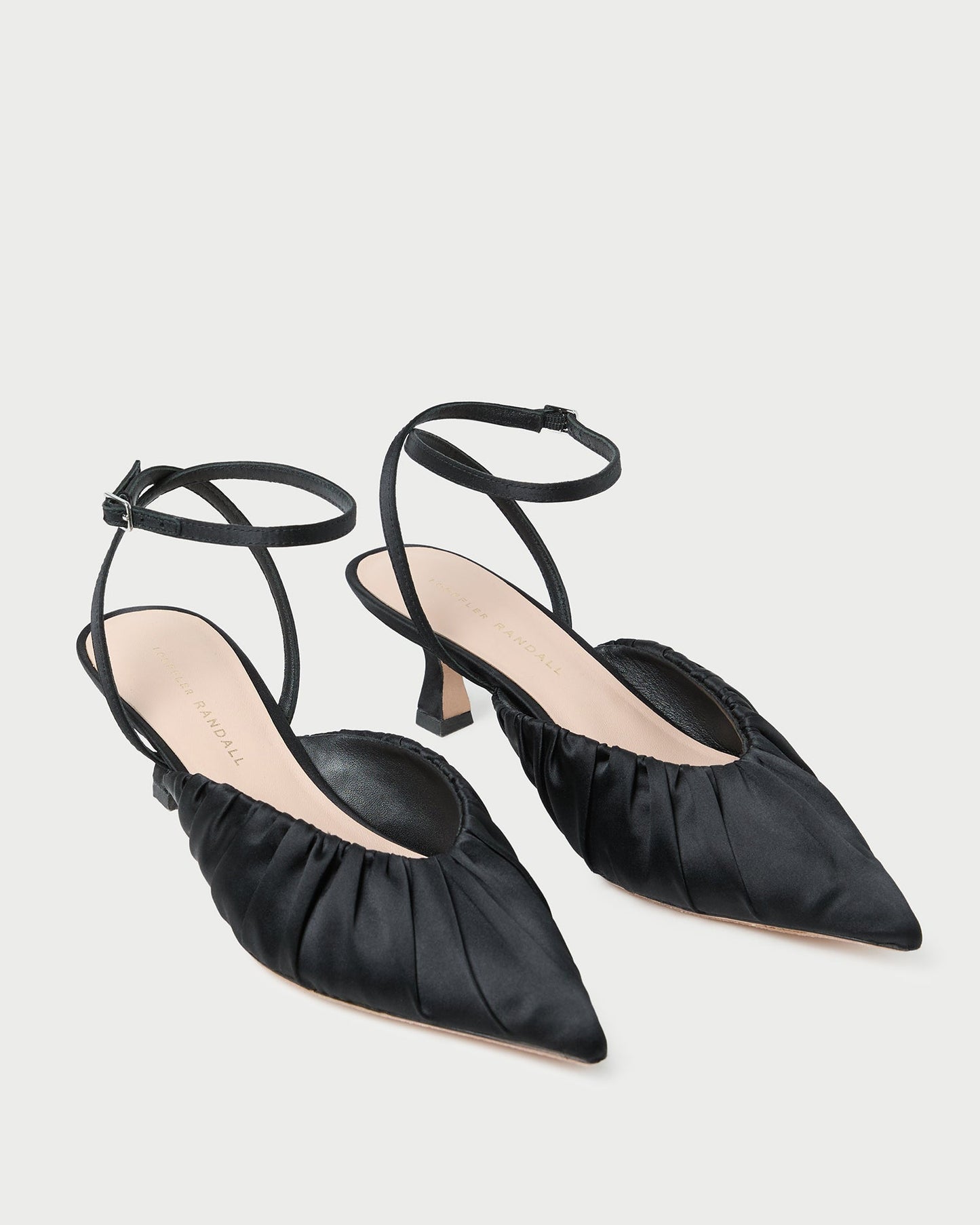 Rio Black Satin Kitten Heel