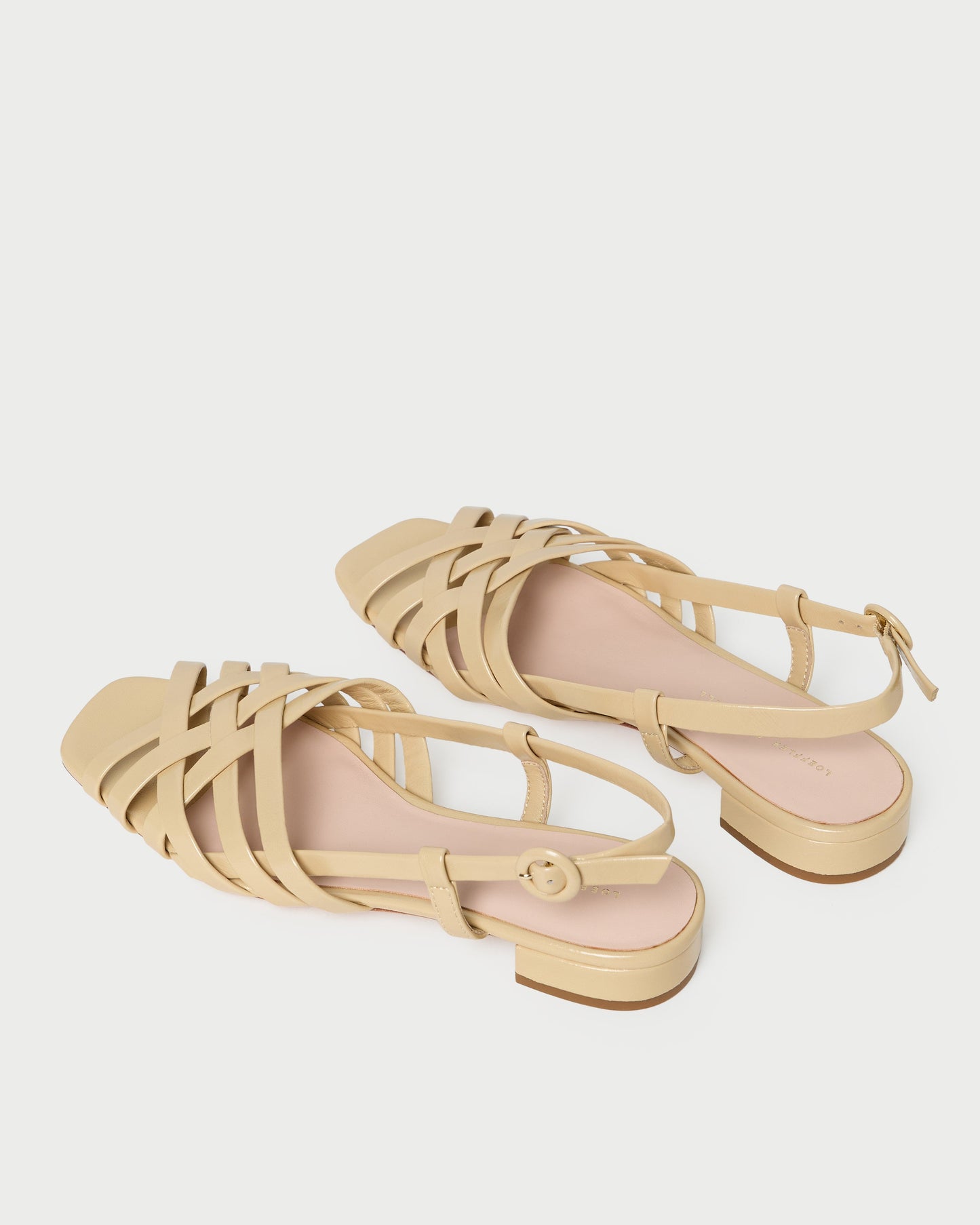 Shelly Bisque Leather Flat Sandal
