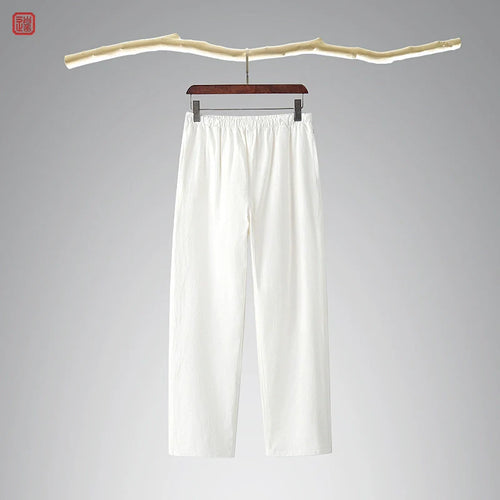 Lao Jie 老街 Old Streets Unisex Cotton & Linen Straight Leg Pants