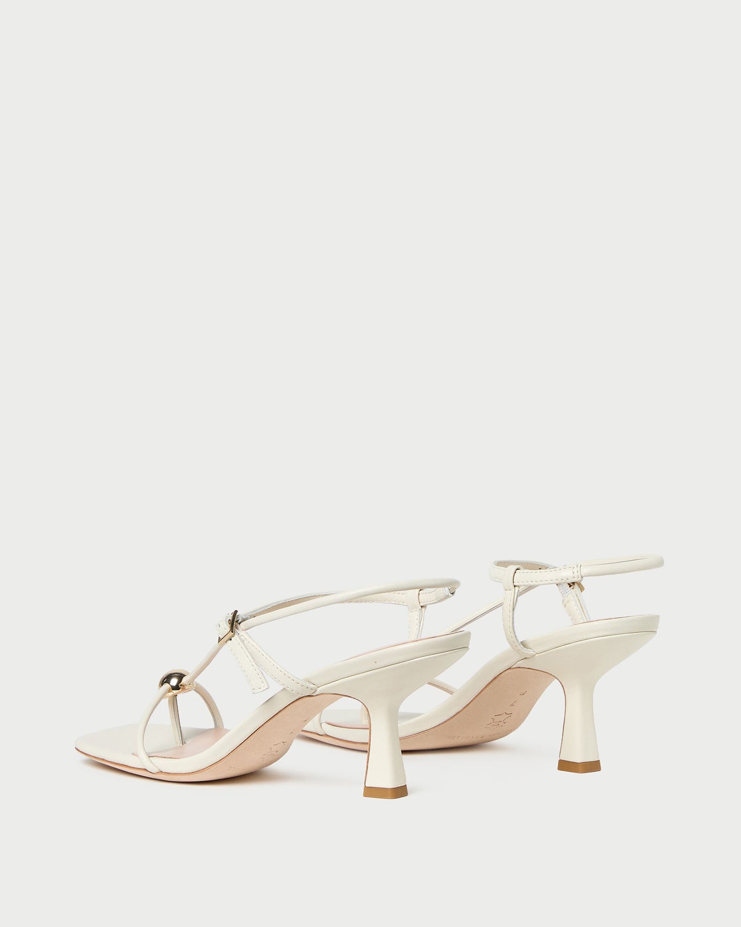 Triana White/Champagne Mid-Heel Sandal