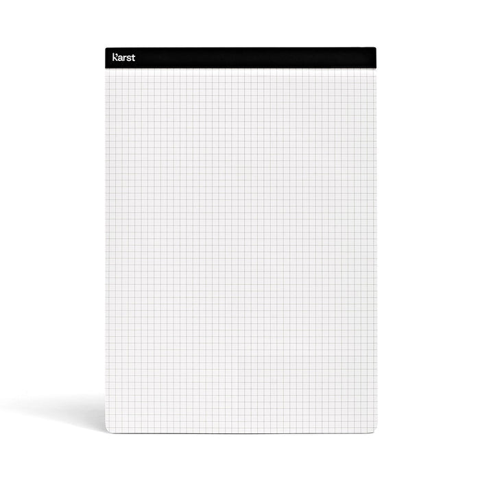 Karst A4 Stone Paper Notepad with grid pages and minimalist design, eco-friendly tear-off pad ideal for planning, note-taking, and technical sketches.
