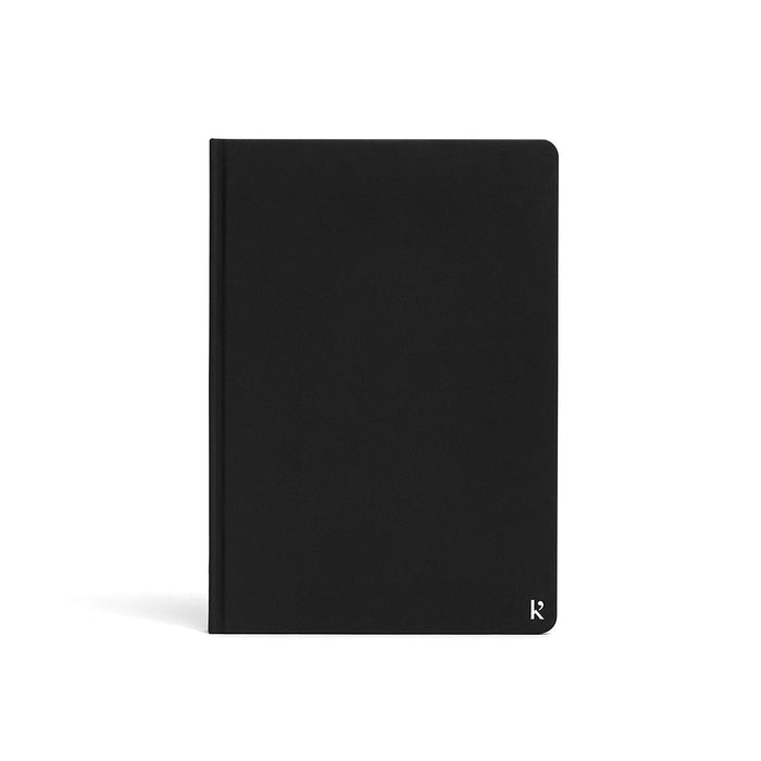 Karst A5 Stone Paper Sketchbook with black hardcover, minimalist eco-friendly sketchbook for drawing, sketching, illustration, and artist supplies.