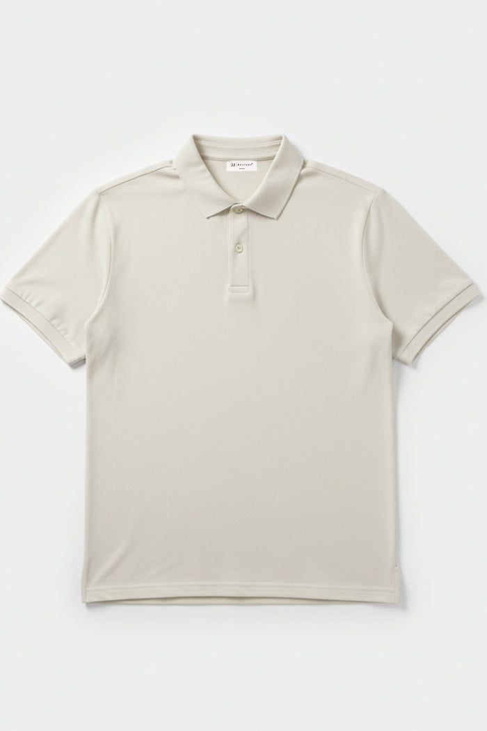 Beige - 2 Button Stitchless Polo