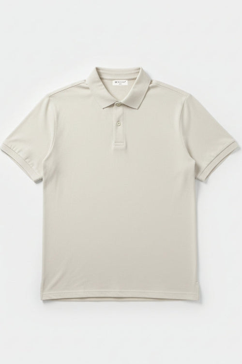 Beige - 2 Button Stitchless Polo