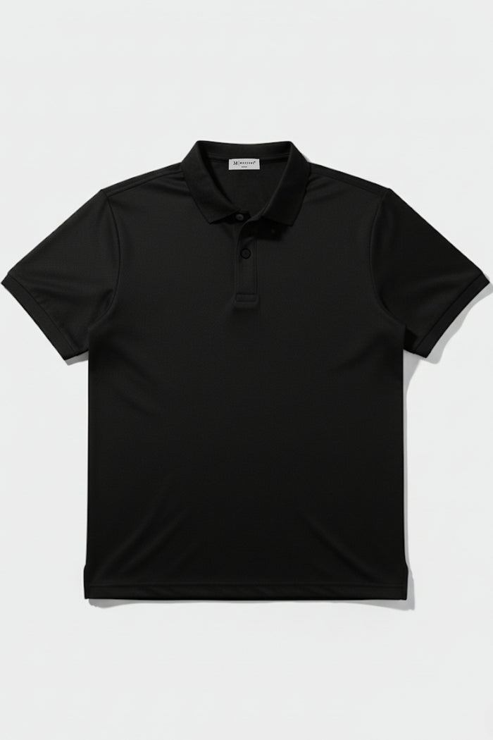 Black - 2 Button Stitchless Polo