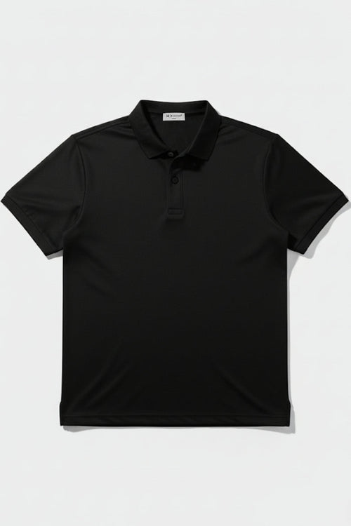 Black - 2 Button Stitchless Polo