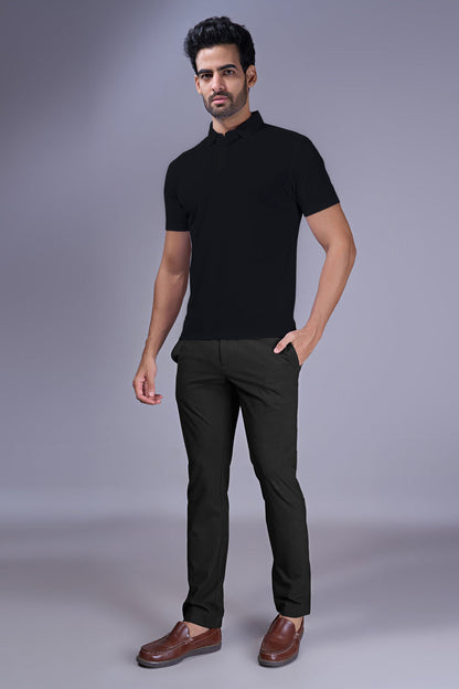 Black - 2 Button Stitchless Polo