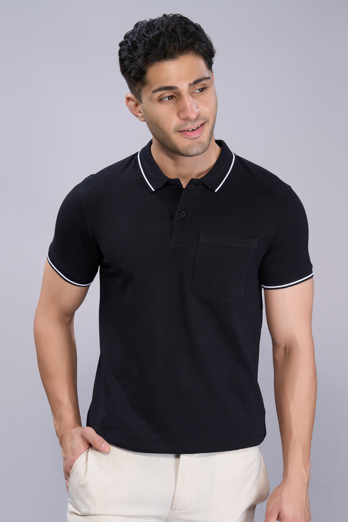 Black - Identity Pocket Polo