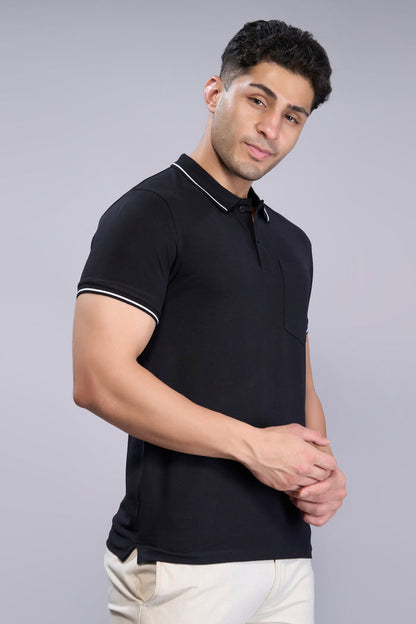 Black - Identity Pocket Polo