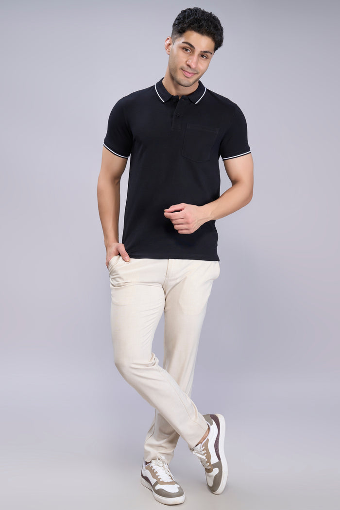 Black - Identity Pocket Polo