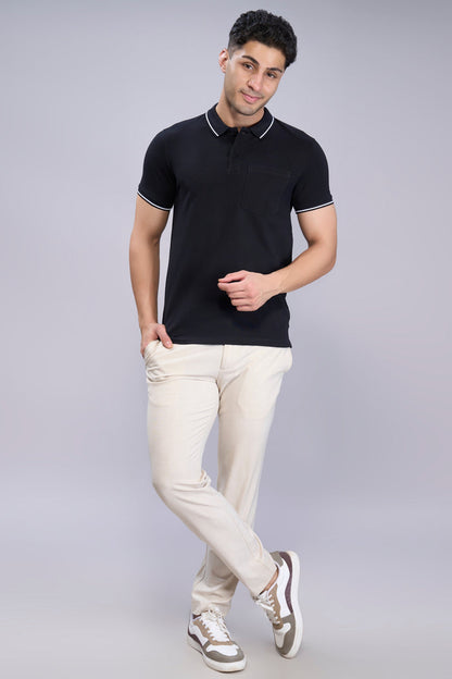 Black - Identity Pocket Polo