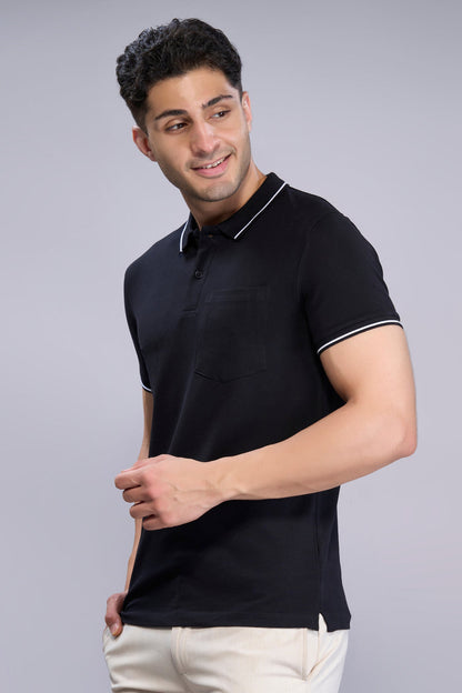 Black - Identity Pocket Polo