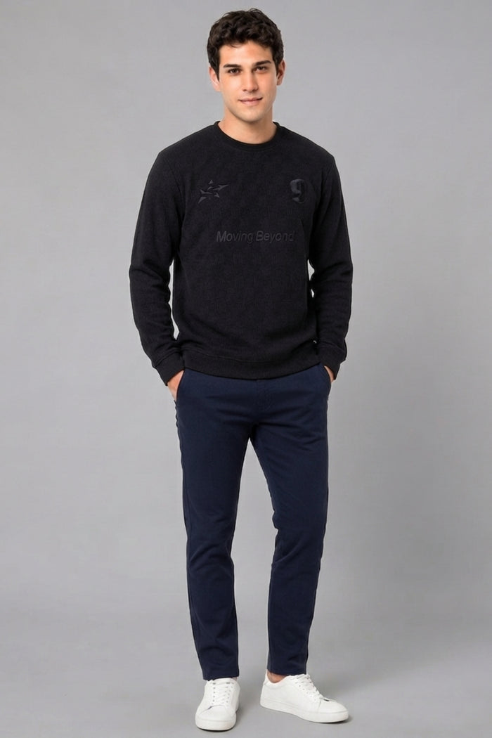 Black - Luxe Grid Sweatshirt