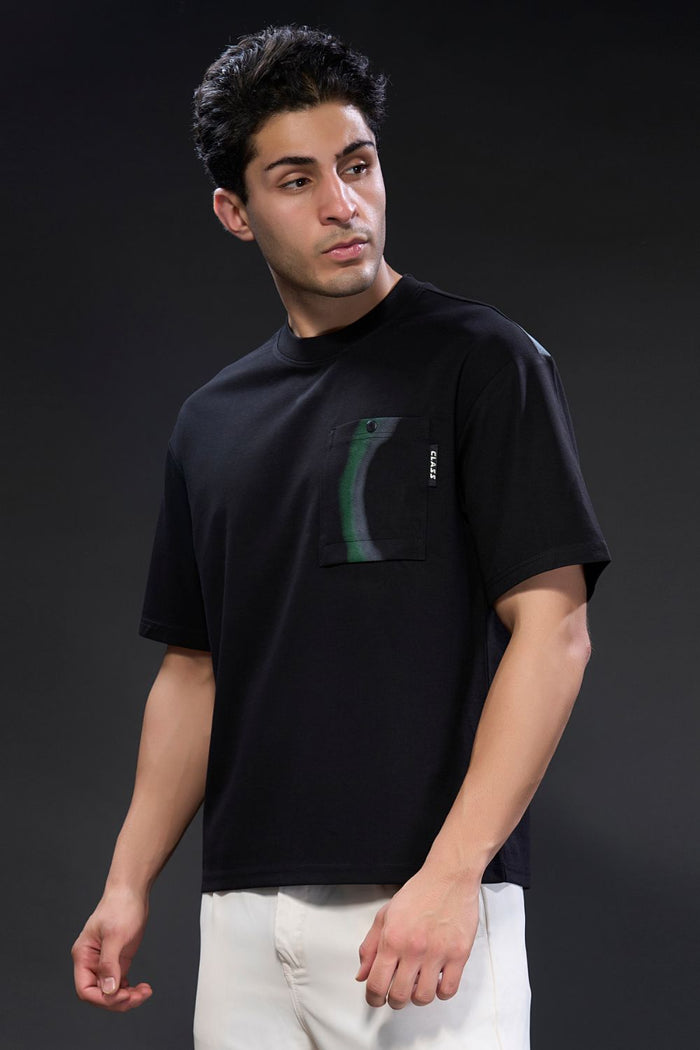 Black Attitude Print - Oversize T-shirt