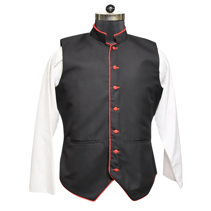 Black Clergy Vest with Trims