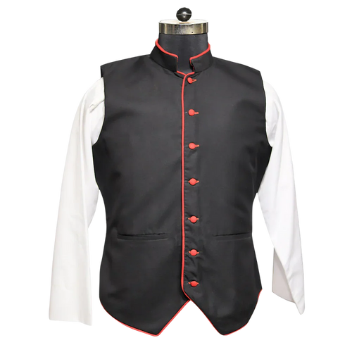 Black Clergy Vest with Trims