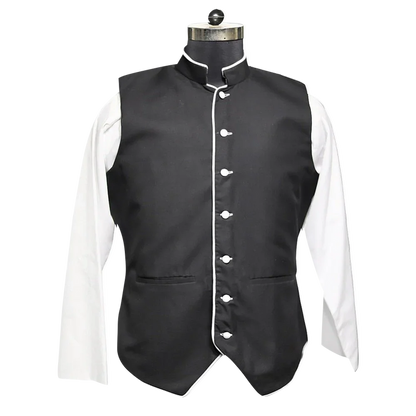 Black Clergy Vest with Trims