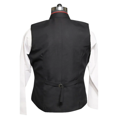 Black Clergy Vest with Trims