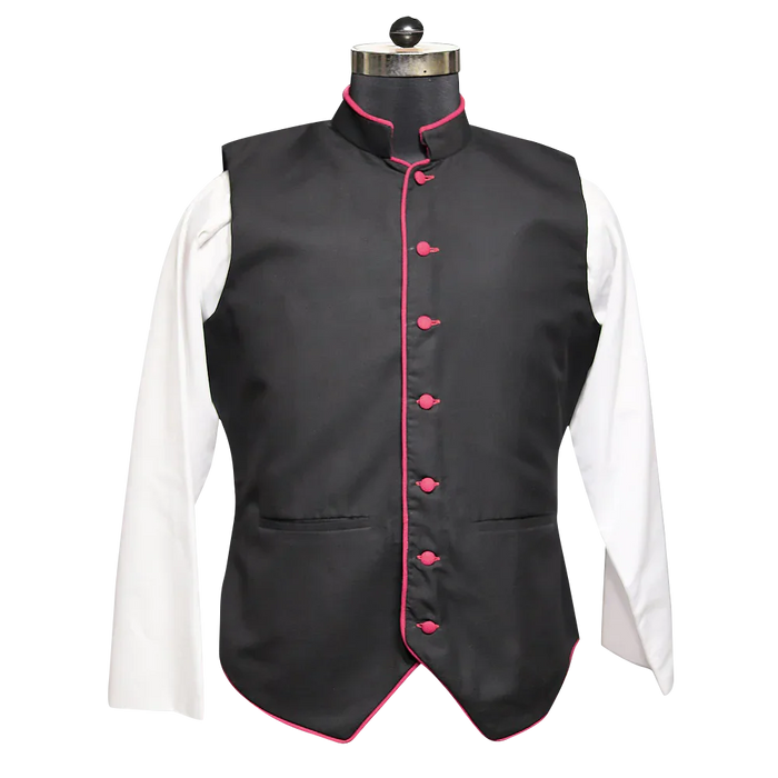Black Clergy Vest with Trims
