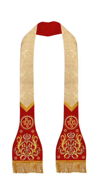 Catholic Stole with embroidery motif